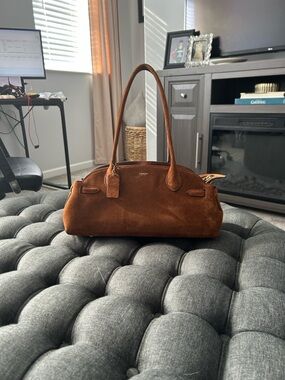 COACH Suede Shoulder Bag in Rich Brown